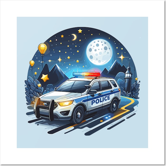 Police Car Wall Art by Vehicles-Art